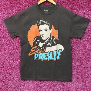 Elvis Presley Portrait Gray T-Shirt Medium